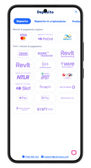 Effettua un deposito e richiedi il bonus di benvenuto