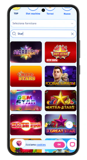 Trova Starburst nella libreria di giochi